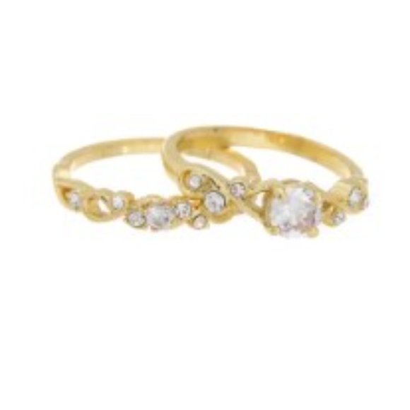 Nordstrom 14 KGP Covet CZ Engagement Ring & Wedding Band Set - Picture 2 of 3